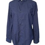 Denim & Flower  Ricky Singh navy button down blouse slim fit large Photo 0