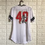 Tom & Jerry women's button down baseball jersey women's shirt size S White Photo 7