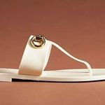 Jeffrey Campbell A-Lil-Bit Sandals in Cream Shiny 7 with box Womens flip flops Photo 11