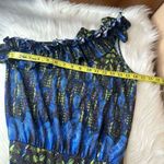 Derek Heart  One-Piece Romper Jumpsuit Blue w/ Peacock Feathers Size Small Photo 5