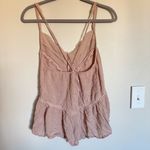 American Eagle Ballet Pink Lace Babydoll Cami Blouse Top Size S Peplum Y2K Photo 3