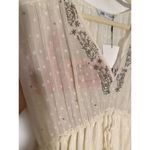 ZARA  Beaded Mini Beach Cover Up Swimsuit Dress Cream White Sheer Photo 7