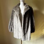 Vintage Gray Faux Fur Coat by Candace Originals 1950s Swing Style Jacket L/XL Size L Photo 10