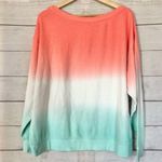 Splendid Dip Dye Ombre Waffle Knit Thermal Long Sleeve T-Shirt M Photo 4