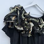 Ravel Black Organza Ruffle Funky Short Sleeve Top Size XL Y2k Style Photo 9