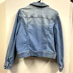 Falls Creek  Denim Button Up Puff Shoulder Blue Jean Jacket With Pockets Large Photo 4