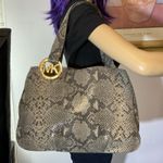 Michael Kors  Fulton Black Python Embossed Leather Hobo Shoulder Bag 2 Photo 6