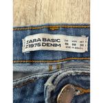 ZARA BASIC 1975 DENIM Women's Blue Flamingo Embroidered Distressed Jeans Size 30 Photo 2