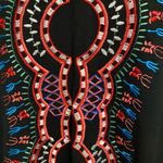 Attitudes By Renee Womens Black Midi Dress XL 50” Boho Embroidery On Neck Line Photo 3