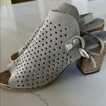 Sophia Milano Gray Block Heel Mules with Perforated Design Photo 2