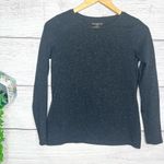 Talbots  Black Metallic Gold Speckled Long Sleeve T-Shirt Top Size Small Petite Photo 1