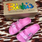 Birkenstock NIB Birkis  Fussbett Alpro-cell Marble Pink EVA Rubber Sandals Thong Flip Flops Shoes  Ladies 8, Men 6-New with box Photo 0
