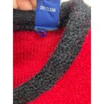 Karen Scott  Red Wool Cardigan Sweater Black Trim Gold Buttons Size L Photo 9