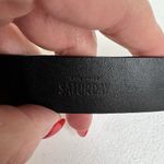 Kate Spade  New York M/L Black Leather Belt White Accent Hidden Buckle Skinny Photo 8