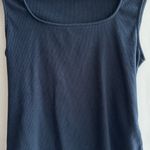 Maeve Square-Neck Tank Top, Navy Blue, Size Large Photo 5