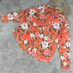 Chico's Chico’s Sandwashed Satin Floral-Print Shirt Button Front Size 16-18 Photo 4