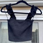 ZARA Black Ruffle Crop Top Photo 0