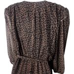 NEW KOKO + MASON Leopard Print Ruffle Midi Dress Holiday Event Wedding Guest M Brown Size M Photo 7