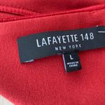 Lafayette 148 Brick Red Orange Ponte Knit Paneled Dress Short Sleeve Boat Neck L Photo 4