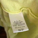 ALC Frank A.L.C. Tie-Back T-Shirt Neon Yellow Short Sleeve Casual Top Size S Photo 3