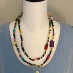 Bead Necklace.‎ Colorful and Fun. 22” long Blue Photo 0