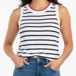 ON 34TH Women’s Striped Casual Knit Tank Top White Size XS Photo 0
