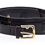 J.Crew  Black Leather Belt with Gold Stud Photo 0