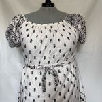 Lapogee Cottage Core Maxi Dress 2X Cream Microfloral Smocked Romantic Boho Folk Black Photo 1