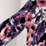 MARINA LUNA BRAND BLACK PINK PURPLE FLORAL LIGHT WEIGHT SWEATER WITH BLACK LACE Size L Photo 8
