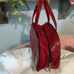 Red Travel Cosmetic Bag Alligator Skin Look Makeup Purse Photo 3