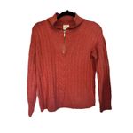 st. john's bay  Orange Cable Knit Half-Zip Long Sleeve Sweater Woman’s M Photo 1