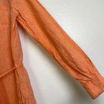 Serena & Lily  Margot Shirt Dress Womens Orange Linen Button Up Tie Waist Travel Photo 6