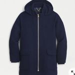 J.Crew Blue Italian Stadium-Cloth Wool Swing Zip Front Coat Size Small NEW $365 Photo 0