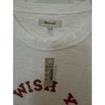 Madewell NWT Chic Sz M Wish You Were Here Ivory Casual Cotton Pullover T Shirt Photo 3