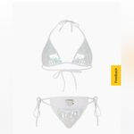NEW Oceanus Sienna Sequin Embroidery Bikini White Size M Photo 3