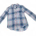 Aeropostale Aeropastale PlaidShirt Womens S Blue Woven Button Up Flannel Long Sleeve Rugged Photo 0