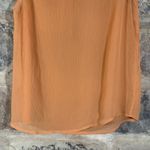 Forever 21 Forever‎ 21 Sleeveless Peter Pan Collar Blouse Small Sheer Rust Orange Bow Tie Photo 5