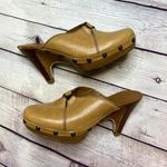 Cole Haan Tan Leather Mules Size 8.5 B Stud Details Cushioned Insole Non Slip Photo 0