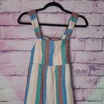 Madewell CAP SLEEVE STRIPED LINEN BLEND TIE ACCENT WIDE LEG JUMPSUIT 4 Photo 1