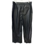 Chico's Chico’s Faux Leather‎ Cut Out Ankle Crop Wide Leg Trouser Pants Black Size 12 Photo 9
