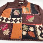 Classic Elements Vintage 90s Y2K  Autumn Patchwork Cardigan Sweater Size Medium Photo 3