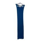 Line and Dot  Metallic Midi Dress Women's Blue M Photo 1