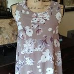 Peach Love California Grey Cream & Purple Floral Dress Photo 0