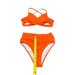 Victoria's Secret Victorias Secret PINK Swim Suit S Wrap Bikini Top + High Waist V Bottom Orange Photo 3