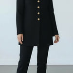 St. John Midnight Vintage Classic Knit Blazer with Gold Accents Size M Photo 0