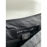 Ann Taylor Skirt Women 4 Black Solid Pleated A-Line Cotton Blend Hidden Back Zip Photo 3