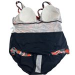 Tropical Escape  Womens Plus Triple Tiered Orange Miami Palm Swimsuit Photo 4