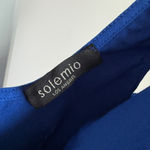 Solemio sz S blue deep plunge going out mini party dress Photo 4