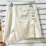 Current/Elliott The Love Denim High Rise Mini Wrap Skirt Ivory Women's 29 / 8 Photo 1