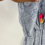 Surf Gypsy ‎ Blue Spotted Print Colorful Tassels Flare Sleeves Tie Front Romper M Photo 5